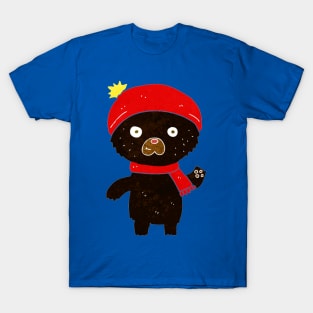 cartoon waving black bear T-Shirt